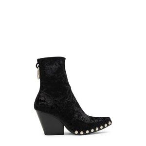 Jeffrey Campbell Walton Studded Bootie Black Velvet Silver Womens Size 5